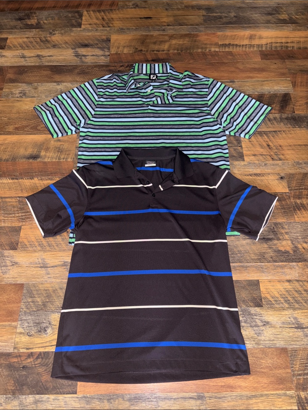 Foot joy and Nike Golf Striped Short-Sleeve Polo Shirts